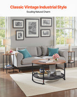 VEVOR 3 Pieces Round Coffee Table Set 80 cm with 2 End Tables for Living Room - Front View