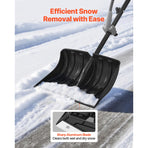 Snow Shovel for Driveway, 45.5cm Wide Snow Shovel with Assist D-shaped Handles, Non Slip Grip, Large Capacity Snowplow Shovels, Lightweight Snows Removal Tool for Garden Car Camping Outdoors