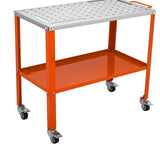 VEVOR 36" x 18" Welding Table, 1200lbs Load Capacity Steel Welding Workbench Table on Wheels, Portable Work Bench with Braking Lockable Casters, 4