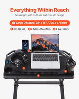 VEVOR Mobile Cycling Desk Foldable Bike Trainer Fitness Desk with Lockable Wheel - Side View
