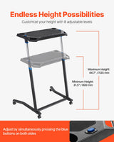 VEVOR Mobile Cycling Desk Foldable Bike Trainer Fitness Desk with Lockable Wheel
