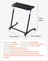 VEVOR Mobile Cycling Desk Foldable Bike Trainer Fitness Desk with Lockable Wheel - Close-Up Angle