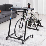 VEVOR Mobile Cycling Desk Foldable Bike Trainer Fitness Desk with Lockable Wheel - Low Angle