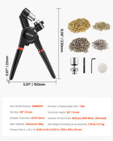 VEVOR Grommet Tool Kit 500 PCS 6 mm Metal Eyelets Grommets in Gold and Silver - Close-Up Angle