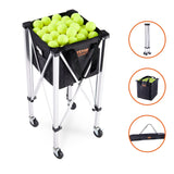 VEVOR Foldable Tennis Ball Hopper, Holds 150 Tennis Balls, Lightweight Aluminum Alloy Tennis Ball Basket Cart with Wheels, Removable Bag, Carry Bag, Portable Sports Teaching Cart for Tennis Player - Extra Image