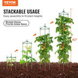 VEVOR 4 Packs Tomato Cages for Garden 1620 mm Tomato Plant Stakes Support Cage - Front View