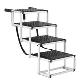VEVOR Dog Stair for Cars 4-step Folding Dog Steps Aluminum Loads up to 150 lbs, Foldable 24-25.4 in