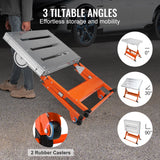 VEVOR Welding Table 30" x 20", 400lbs Load Capacity Steel Welding Workbench Table on Wheels, Folding Work Bench with Three 1.1" Slot, 3 Tilt Angles,
