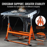 VEVOR Welding Table 30" x 20", 400lbs Load Capacity Steel Welding Workbench Table on Wheels, Folding Work Bench with Three 1.1" Slot, 3 Tilt Angles,