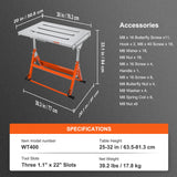 VEVOR Welding Table 30" x 20", 400lbs Load Capacity Steel Welding Workbench Table on Wheels, Folding Work Bench with Three 1.1" Slot, 3 Tilt Angles,