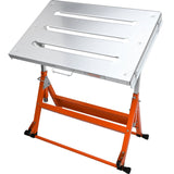 VEVOR Welding Table 30" x 20", 400lbs Load Capacity Steel Welding Workbench Table on Wheels, Folding Work Bench with Three 1.1" Slot, 3 Tilt Angles,