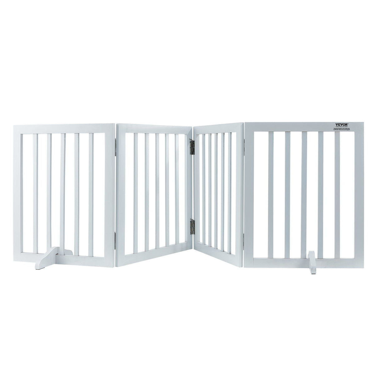 VEVOR Free Standing Dog Gate, 24" H x 80.3" W Freestanding Pet Gate, 4 Panels Foldable Dog Gate for Wide and Narrow Passageways, Expandable Dog