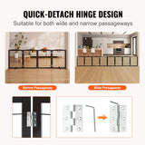 VEVOR Free Standing Dog Gate 32x96.5 inch Freestanding Pet Gate Foldable Brown - Front View