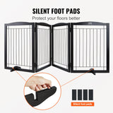 VEVOR Free Standing Dog Gate 32x96.5 inch Freestanding Pet Gate Foldable Brown - Top-Down View
