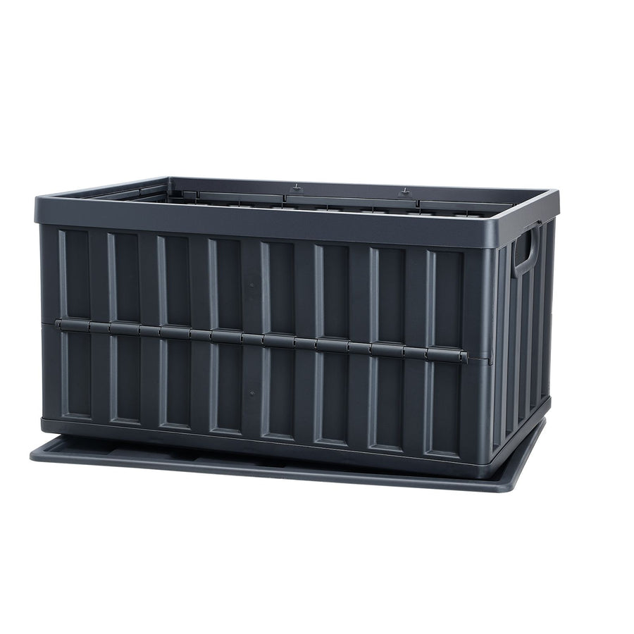 Collapsible Storage Bins with Lids, 65L 3 Packs, Folding Plastic Stackable Utility Crates with Handles, Large