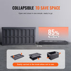 Collapsible Storage Bins with Lids, 65L 3 Packs, Folding Plastic Stackable Utility Crates with Handles, Large, Foldable