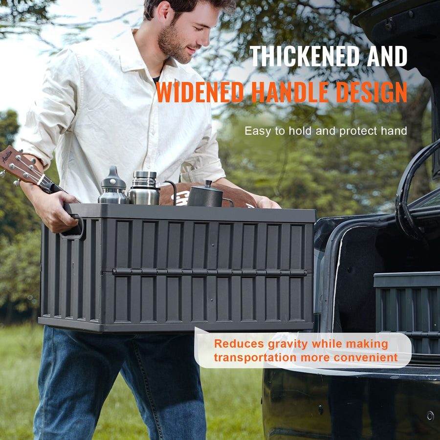 Collapsible Storage Bins with Lids, 65L 3 Packs, Folding Plastic Stackable Utility Crates with Handles, Large, image 5