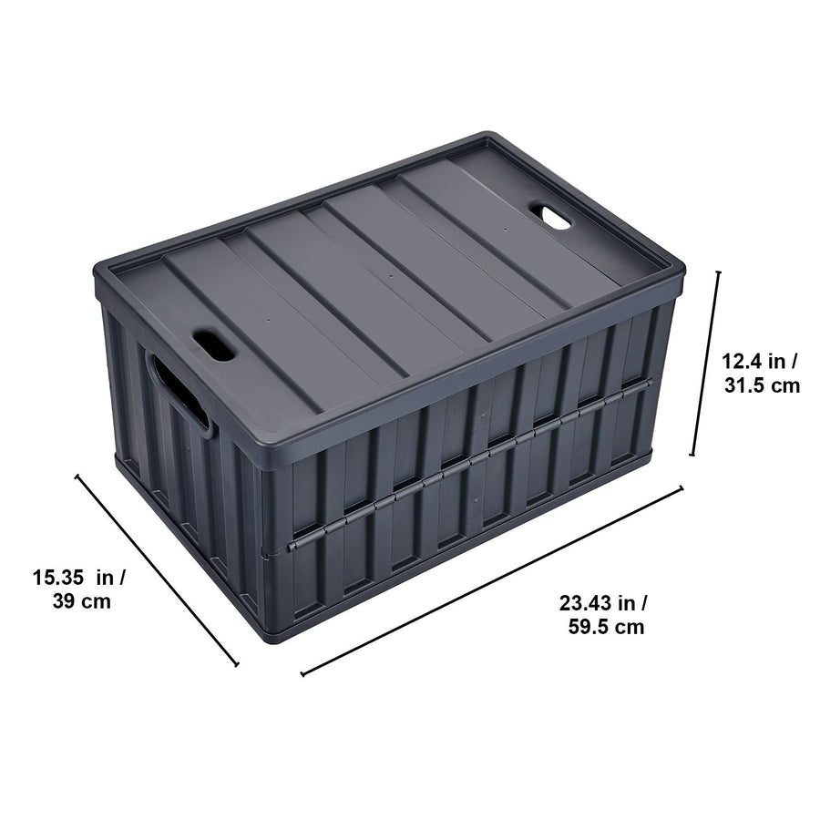 Collapsible Storage Bins with Lids, 65L 3 Packs, Folding Plastic Stackable Utility Crates with Handles, Large, image 8