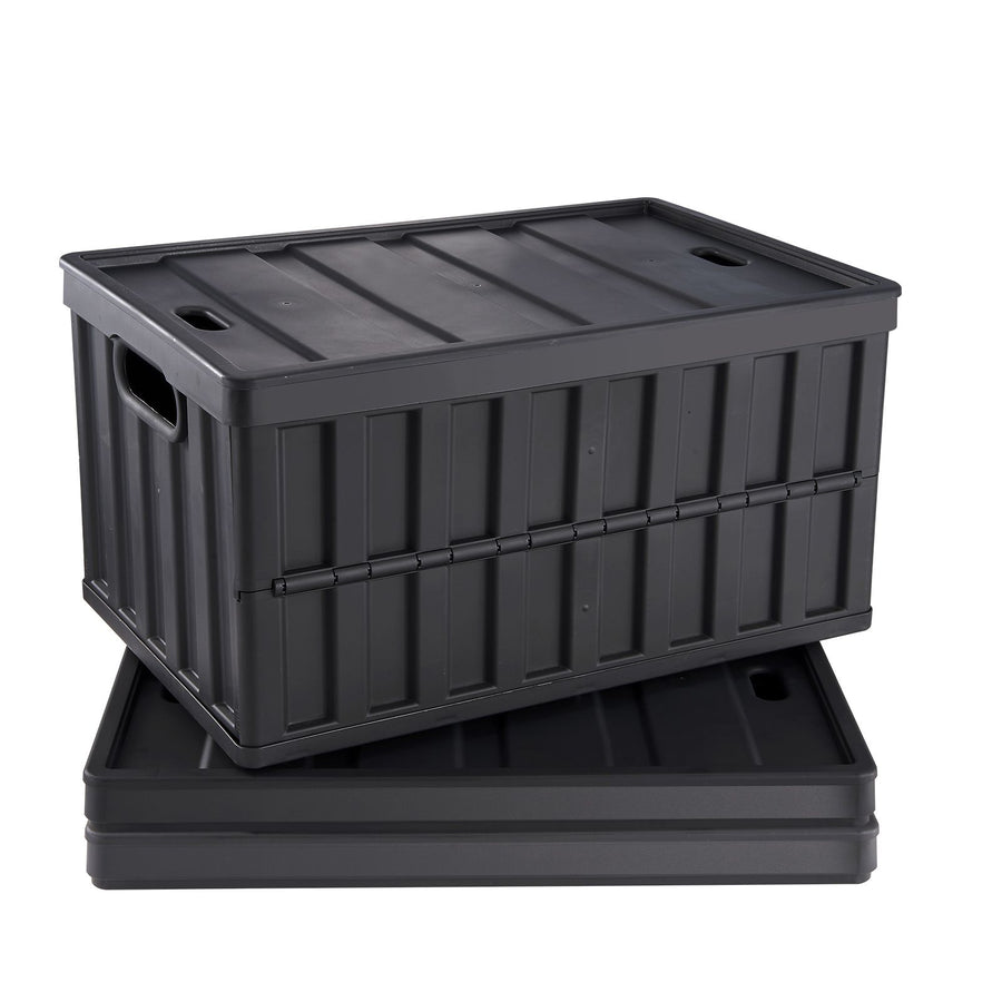 Collapsible Storage Bins with Lids, 65L 3 Packs, Folding Plastic Stackable Utility Crates with Handles, Large, image 9