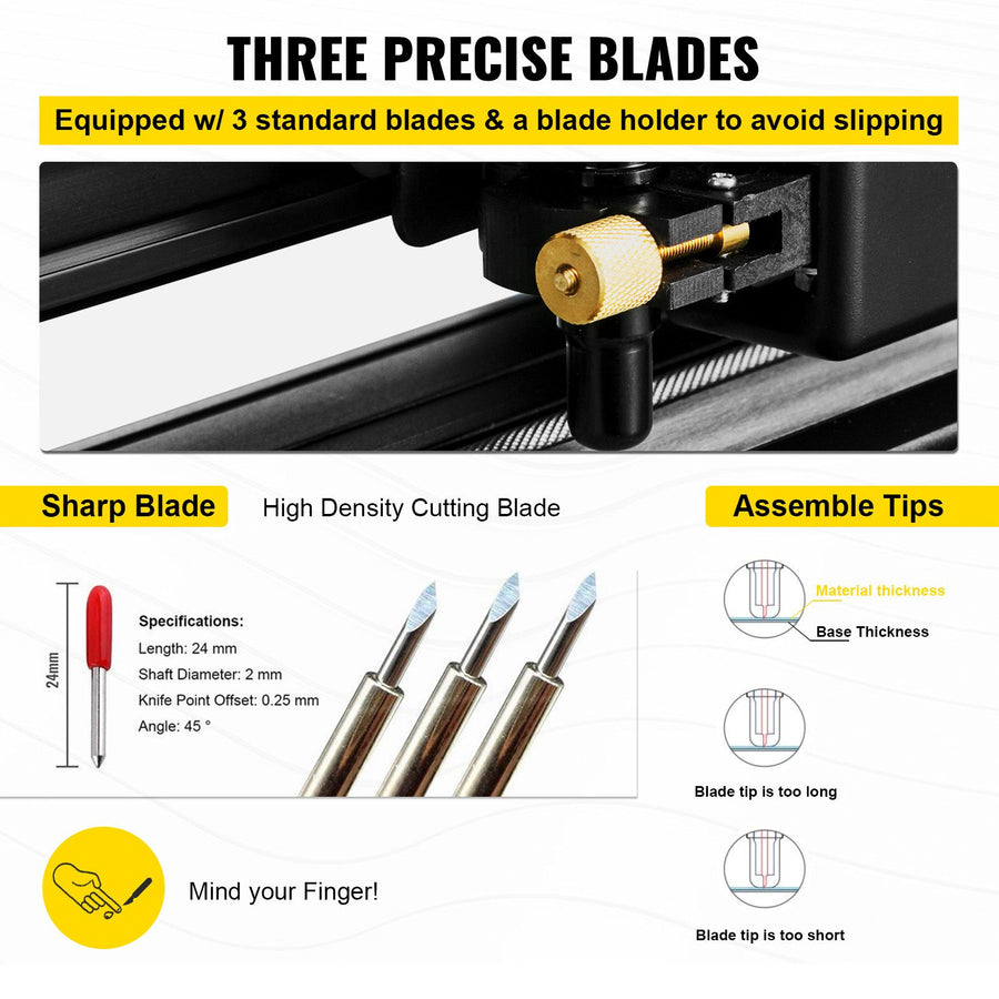 28 Inch Vinyl Cutter Machine With Floor Stand Vinly Sign Cutting Plotter Starter Bundle Kit Software Adjustable Force & Speed