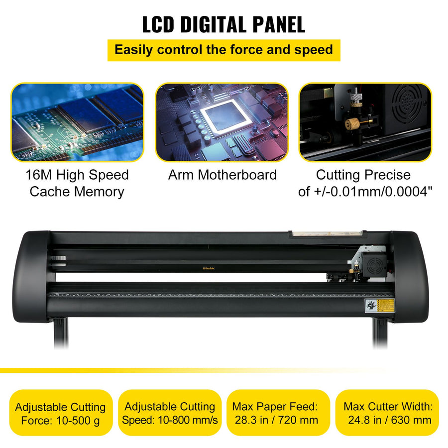 28 Inch Vinyl Cutter Machine With Floor Stand Vinly Sign Cutting Plotter Starter Bundle Kit Software Adjustable Force & Speed