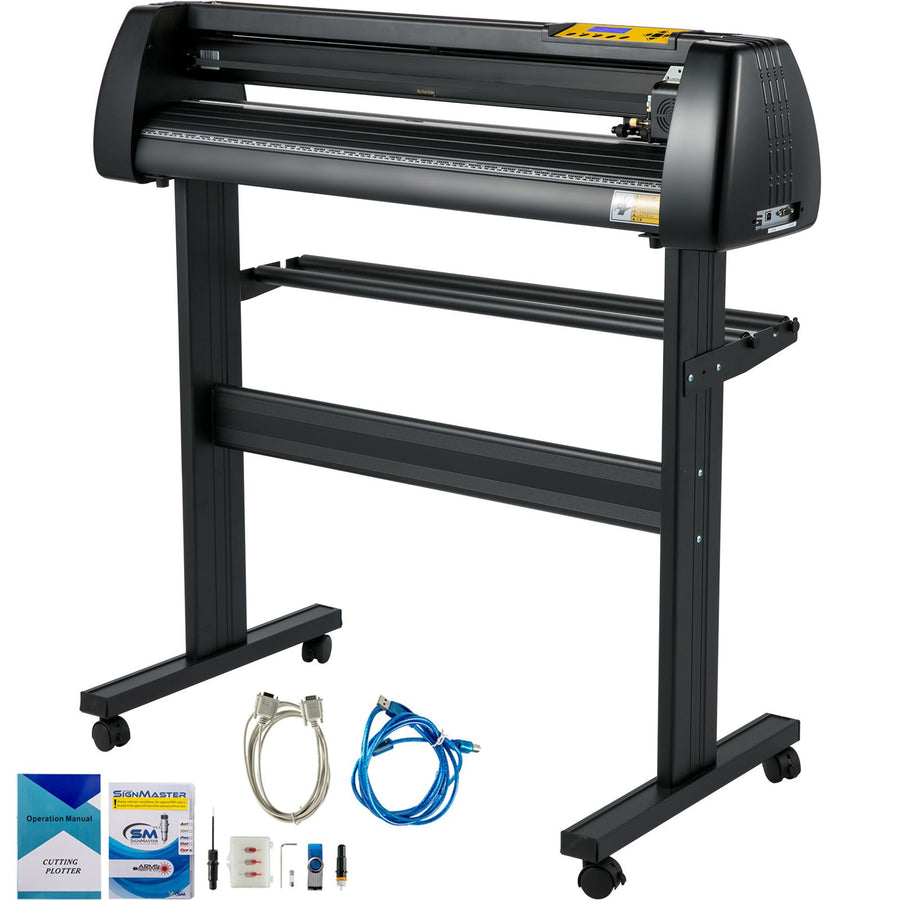 28 Inch Vinyl Cutter Machine With Floor Stand Vinly Sign Cutting Plotter Starter Bundle Kit Software Adjustable Force & Speed