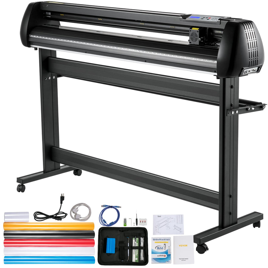Vinyl Cutter, 53inch Vinyl Cutter Plotter with Stand, Adjustable Speed Force for Sign Making Vinyl Plotter, SignMaster Software Vinyl Tape Tools Vinyl Printer Available with COM/USB/Bluetooth