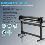 Vinyl Cutter, 53inch Vinyl Cutter Plotter with Stand, Adjustable Speed Force for Sign Making Vinyl Plotter, SignMaster Software Vinyl Tape Tools Vinyl Printer Available with COM/USB/Bluetooth