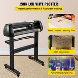 VEVOR Vinyl Cutter, 28inch Paper Feed Cutting Plotter Bundle, Adjustable Force & Speed Vinyl Printer with Powerful Stepper Motors, Signmaster Software Bundle Kit Compatible with Windows System - Front View