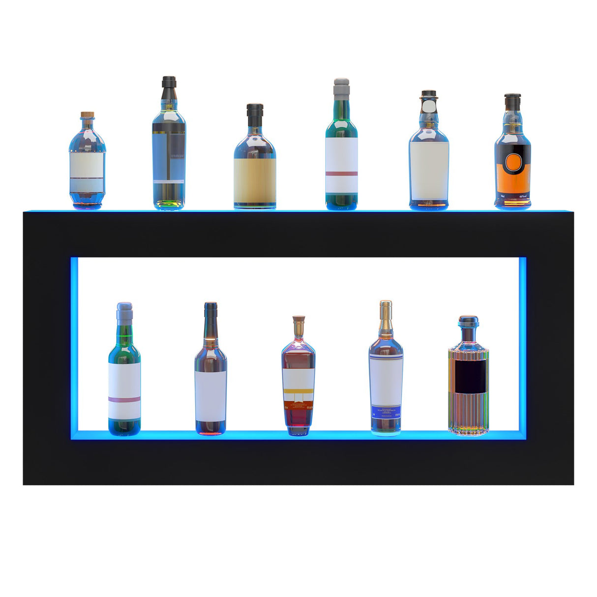 VEVOR LED Lighted Liquor Bottle Display Bar Shelf RF & App Control 1210 mm