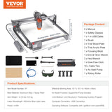 VEVOR Laser Engraver, 10W Output Laser Engraving Machine, 15.7" x 15.7" Large Working Area, 10000mm/min Movement Speed, Compressed Spot with Rotary