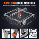 VEVOR Laser Engraver, 5W Output Laser Engraving Machine, 16.1" x 15.7" Large Working Area, 10000mm/min Movement Speed, Compressed Spot with Eye