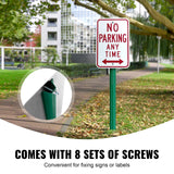VEVOR 6FT U-Channel Sign Post, 4Pack Green Heavy Duty Steel Fixed Fence Post, Steel Fence U-Channel Sign for Garden, Courtyard, Farm or Traffic Intersection - Top-Down View
