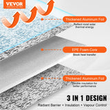 VEVOR Double Reflective Insulation Roll Foam Core Radiant Barrier 120 x 48 Inch / 3 x 1.2M - Front View