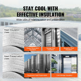 VEVOR Double Reflective Insulation Roll Foam Core Radiant Barrier 120 x 48 Inch / 3 x 1.2M - Rear View