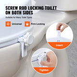 VEVOR Raised Toilet Seat, 100 mm Height Raised, 136 kg Weight Capacity, Universal Toilet Seat Riser, Screw Rod Locking, with Toilet Seat, for Elderly, Handicap, Patient, Pregnant, Medical - Side View