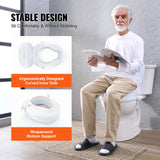 VEVOR Raised Toilet Seat, 100 mm Height Raised, 136 kg Weight Capacity, Universal Toilet Seat Riser, Screw Rod Locking, with Toilet Seat, for Elderly, Handicap, Patient, Pregnant, Medical - 45-Degree Angle
