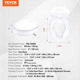 VEVOR Raised Toilet Seat, 100 mm Height Raised, 136 kg Weight Capacity, Universal Toilet Seat Riser, Screw Rod Locking, with Toilet Seat, for Elderly, Handicap, Patient, Pregnant, Medical - Close-Up Angle