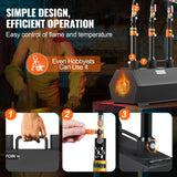 VEVOR Portable Propane Forge 3 Burner Farrier Forge 1427℃ Tool Knife Metal Forge - 45-Degree Angle