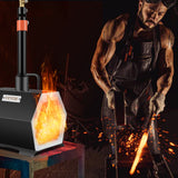 VEVOR Propane Forge Portable, Single Burner Tool and Knife Making, Large Capacity Blacksmith Farrier Forges, Mini Furnace Blacksmithing, Gas Forging Tools and Equipment, Complete Kit - Low Angle