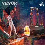 VEVOR Propane Forge Portable, Double Burner Tool and Knife Making, Large Capacity Blacksmith Farrier Forges, Mini Furnace Blacksmithing, Gas Forging Tools and Equipment, Complete Kit - Low Angle