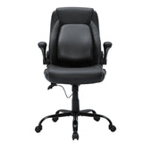 VEVOR Executive Office Chair with Cutting-edge Adjustable Lumbar Support, High Back PU Leather Office Chair Ergonomic for Back Pain, with Padded Flip-