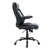 VEVOR Executive Office Chair with Cutting-edge Adjustable Lumbar Support, High Back PU Leather Office Chair Ergonomic for Back Pain, with Padded Flip-