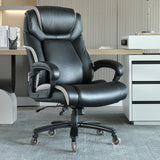 VEVOR Heavy Duty Executive Office Chair with Cutting-edge Adjustable Lumbar Support for Long Hours Big and Tall 400lbs Office Chair Wide Thick Padded Strong Metal Base Quiet Wheels - Low Angle