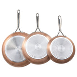 Frying Pan Skillet, Aluminum Egg Fry Pans, 3 Piece (200, 270, 300 mm), Nonsitck Ceramic Heavy-Duty Skillets with Heat-Resistant Handle, Chef's Cookware, for Oven, Gas, Electric, Induction, Grey - Extra Image