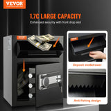 1.7 Cub Depository Safe, Deposit Safe with Drop Slot, Electronic Code Lock and 2 Emergency Keys, 17.71'' x 13.77'' x 13.77'' Business Drop Slot Safe for Cash, Mail in Home, Hotel, Office - Front View