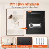1.7 Cub Depository Safe, Deposit Safe with Drop Slot, Electronic Code Lock and 2 Emergency Keys, 17.71'' x 13.77'' x 13.77'' Business Drop Slot Safe for Cash, Mail in Home, Hotel, Office - Rear View