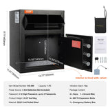 1.7 Cub Depository Safe, Deposit Safe with Drop Slot, Electronic Code Lock and 2 Emergency Keys, 17.71'' x 13.77'' x 13.77'' Business Drop Slot Safe for Cash, Mail in Home, Hotel, Office - Close-Up Angle