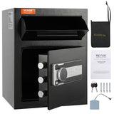 1.7 Cub Depository Safe, Deposit Safe with Drop Slot, Electronic Code Lock and 2 Emergency Keys, 17.71'' x 13.77'' x 13.77'' Business Drop Slot Safe for Cash, Mail in Home, Hotel, Office - Extra Image