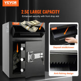 2.5 Cub Depository Safe, Deposit Safe with Drop Slot, Electronic Code Lock and 2 Emergency Keys, 20.27'' x 13.97'' x 13.97'' Business Drop Slot Safe for Cash, Mail in Home, Hotel, Office - Front View